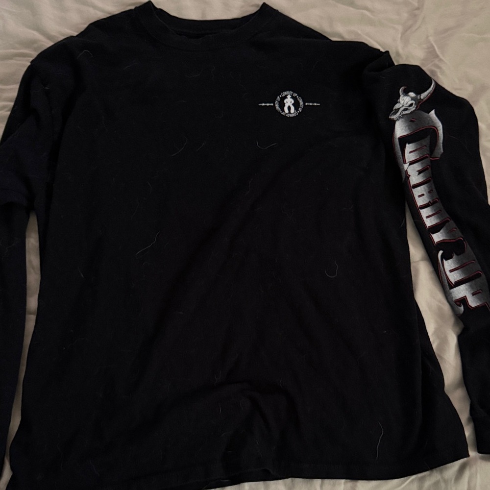 Men's Black Long Sleeve Graphic Tee